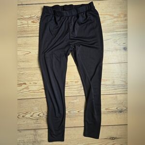 L/G Black Polyester Athletic Leggings Stretch Workout Pants